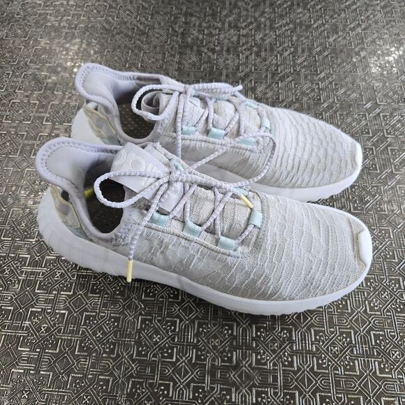 🐢 Adidas Women's Kaptir X Sneaker Grey Two/Cloud White/Green Size 9.5 - Picture 4 of 10